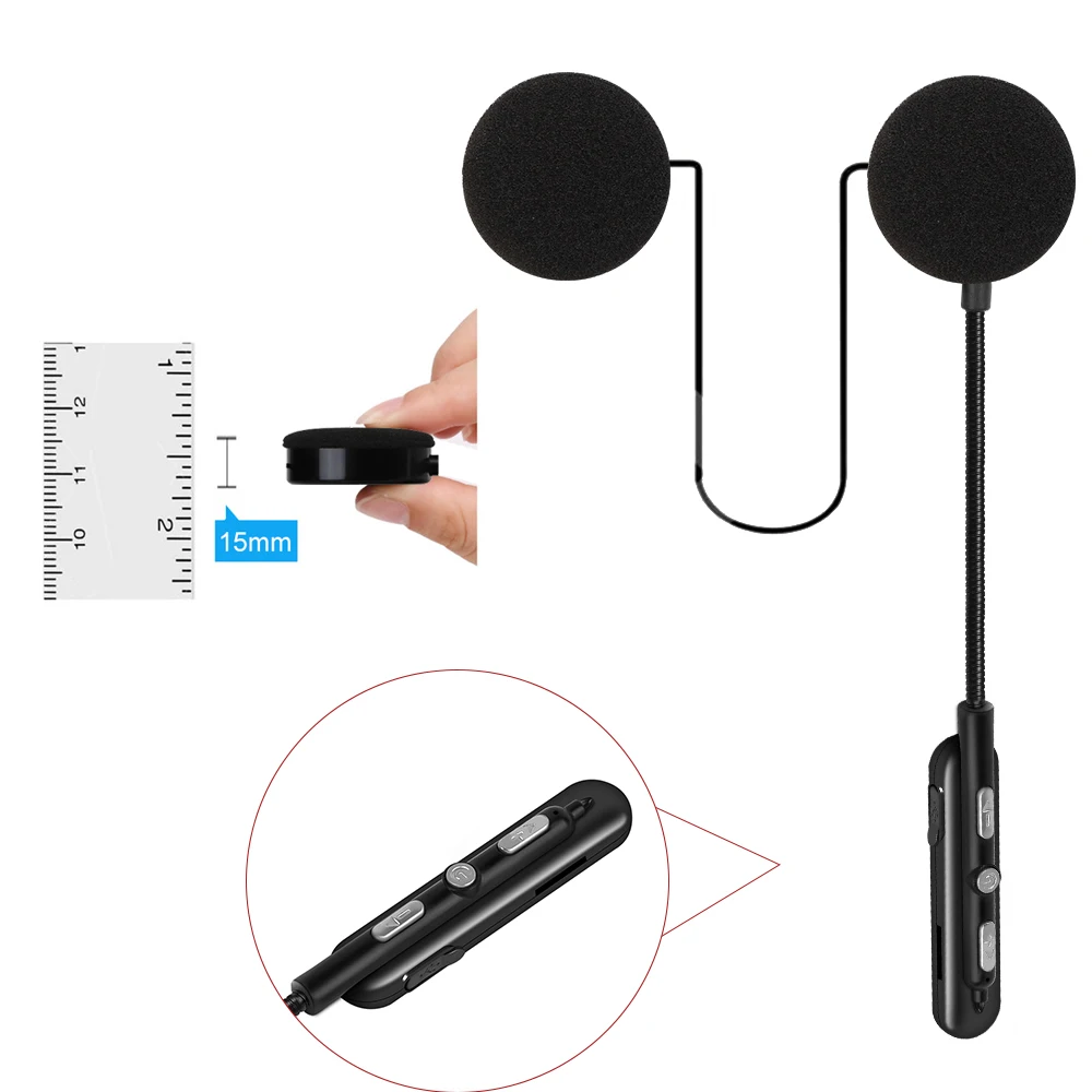 Motorhelm Bluetooth-headset Waterdichte Moto-hoofdtelefoon Draadloze stereoheadset Handsfree bellen met 250mHA: Black