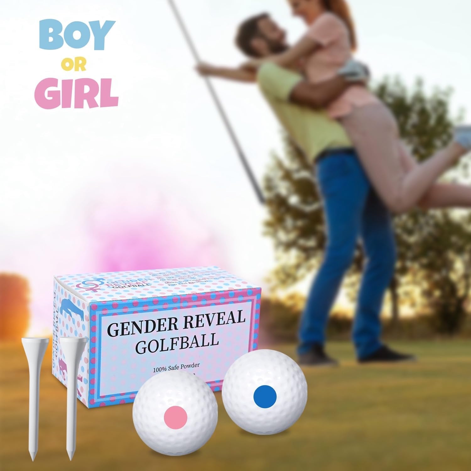 Gender Reveal Golf Exploding Golf Ball Girl or Boy Baby Shower Reveal Birthday Party Supplies Exploding Powder Biodegradable