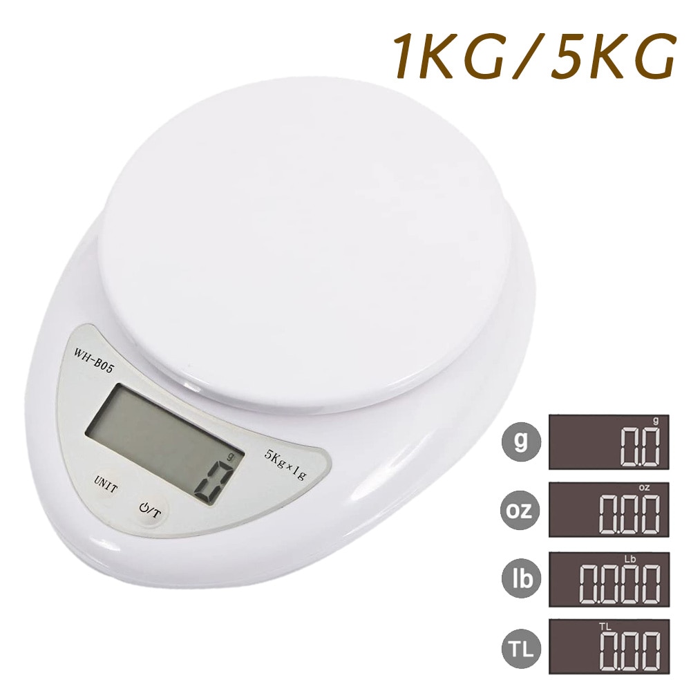 Electronic Digital Scale 5KG 1KG 0.1G LCD Monitor Electronic Kitchen Scale Mini Precision Scale Food Scale for Food Balance