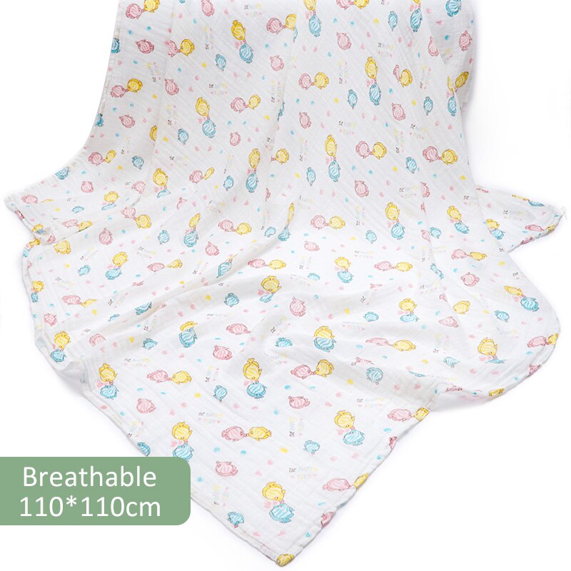 Muslinlife 1 Pc 100% Cotton Baby Swaddles Soft Breathable Blankets Style Gauze infant wrap Newborn Baby Receiving Blanket