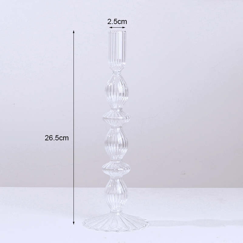 Portavelas de cristal para decoración de boda, candelabro de Color hecho a mano, florero, centro de mesa, decoración nórdica Vintage para el hogar: Rojo