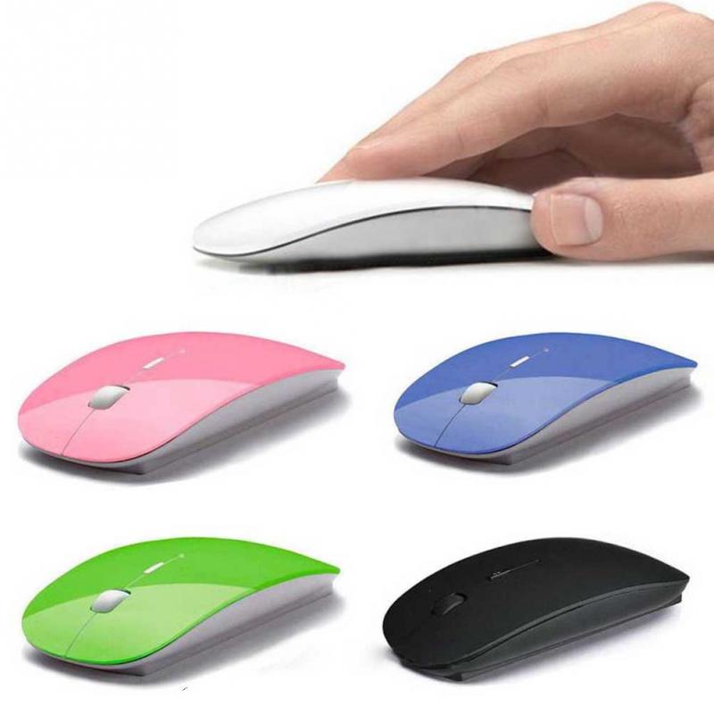 Sugar Color Ultra Thin USB Optical Wireless Mouse 2.4G Receiver Super Slim Mouse For Computer PC Laptop Desktop