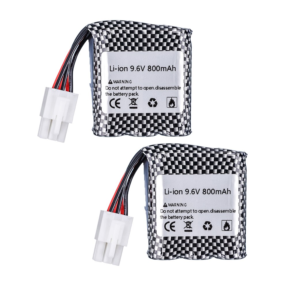 Batería de iones de litio de 16500 V, 9,6 mAh, para 800, 9115, 9116, S911, S912, enchufe de EL-6P de coche RC de alta potencia, piezas de repuesto de batería de 9,6 v: Negro