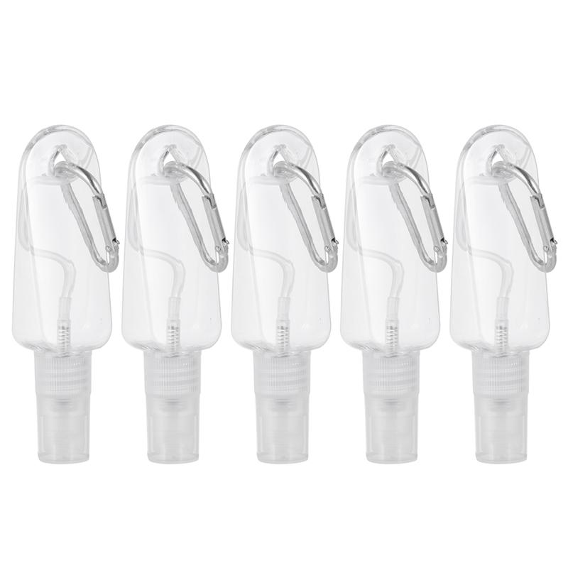 5pcs Portable Spray Bottles Plastic Hand Sanitizer Bottles Empty Spray Bottle Multifunction Bottles with Hanger: As Shown