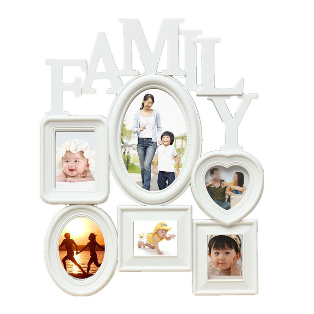 Popular family memory photo frame plastic wall-mounted picture display stand 6 multi-size photo frame photo wall home decoration