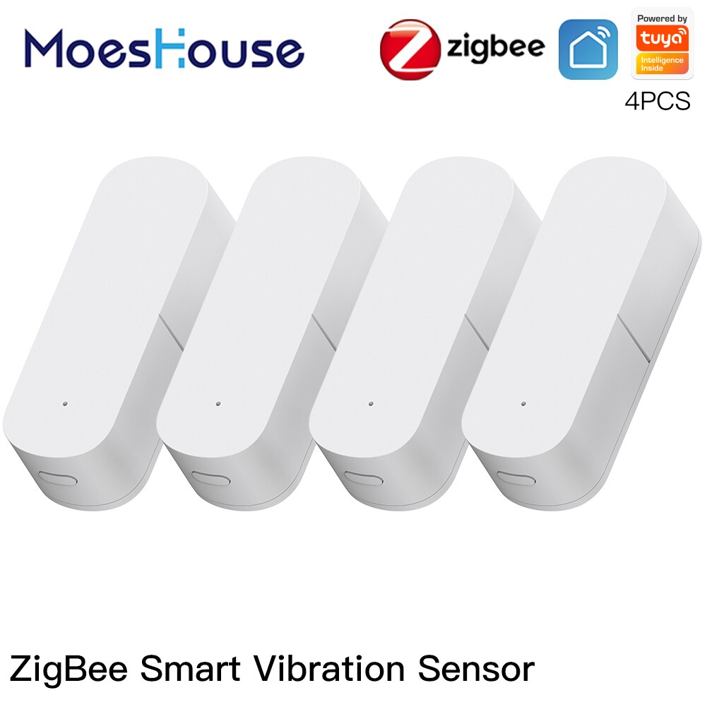 MoesHouse Zigbee Smart Vibration Sensor Detection,Tuya Smart Life APP Notification,Real-Time Motion Shock Alarm,History Record