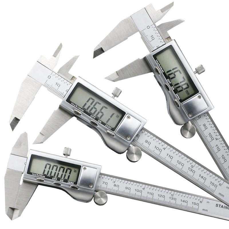 Stainless Steel Digital Display Caliper 150mm Accuracy 0.01 mm Fraction/MM/in High Precision Stainless Steel LCD Vernier Caliper