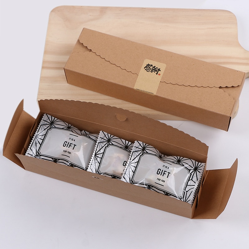 20 st/lots kraftpapperslådor gör-det-själv handgjorda godischokladförpackningar bröllopstårtafodral julinslagning
