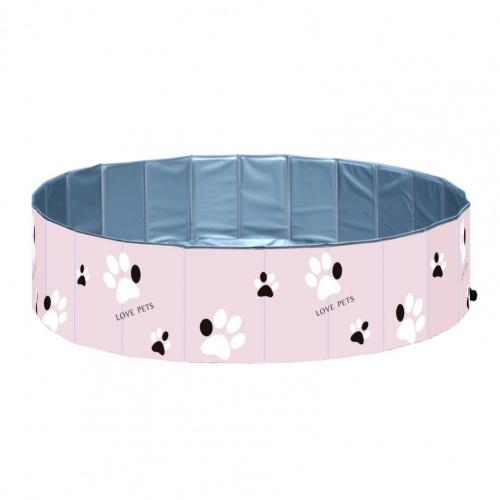 Vasca da bagno pieghevole in PVC resistente vasca da bagno pieghevole portatile per cani vasca da bagno inferiore in legno vasca da bagno stagno piscina per cani Baby Pet vasca da bagno giocattoli: Colore rosa / S