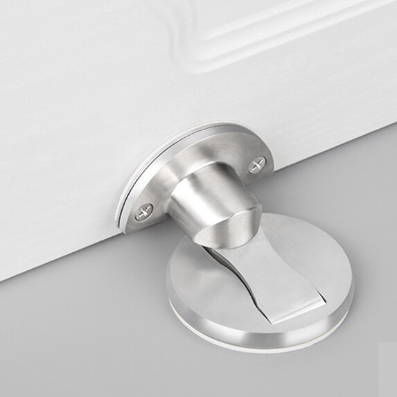 Kak 304 rustfrit stål magnet dør stopper magnetisk dør prop ikke-punch dørholder skjult dørstop møbler dør hardware: Sølv