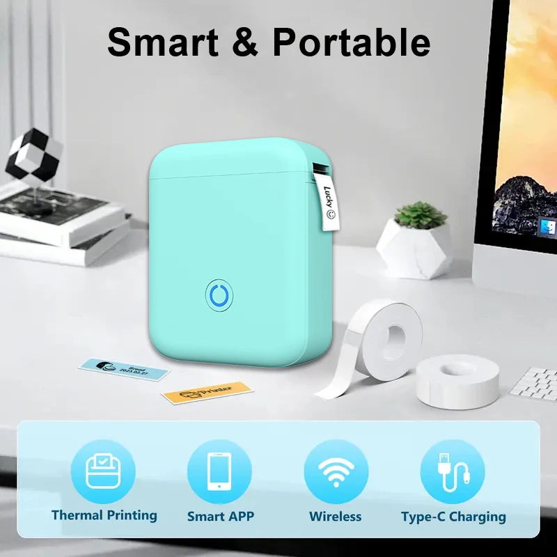 P11Bluetooth Mini thermal label maker,capable of printing continuous sticker,multi-purpose printer for office, home, and kitchen