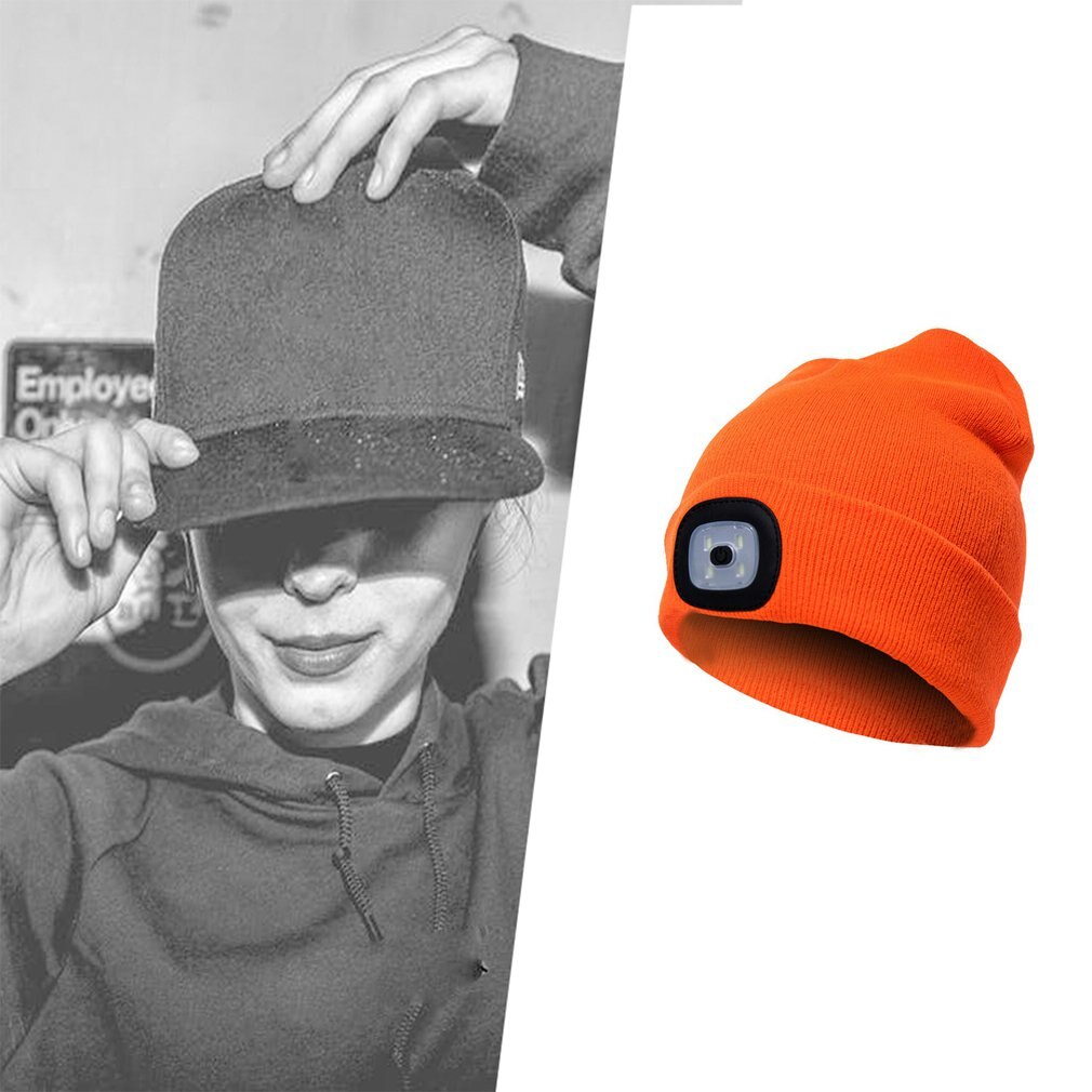 Led Light Hat Portable Lamp Lighting Caps Night Lighting Outdoor Activities Beanies Warm Knitting Caps