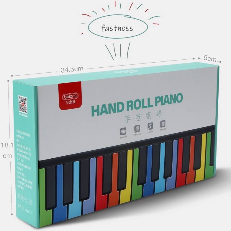 Beiens bærbare 49 nøkler digitalt tastatur opprullende piano silikon elektrisk håndpiano til låve leketøy musikkinstrumenter