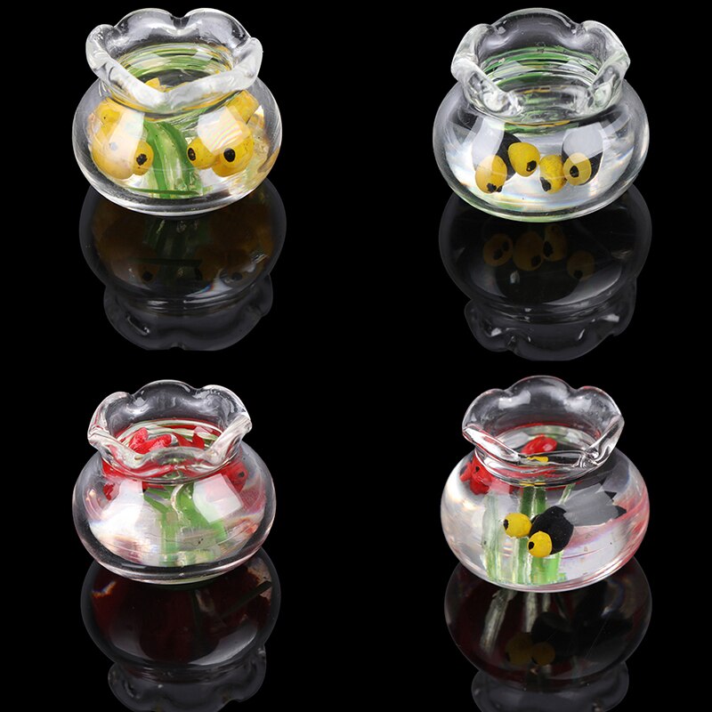 1:12 puppenhaus Miniatur Mini Glas Fisch Panzer transparent Aquarium Puppenhaus Hause Ornamente freundlicher Spielzeug
