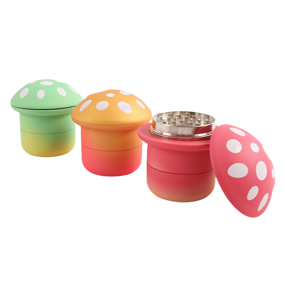 Grand broyeur métallique pour herbes, 70MM, en forme de champignon, pour fumée, 4 couches, pour épices, plastique et métal durables