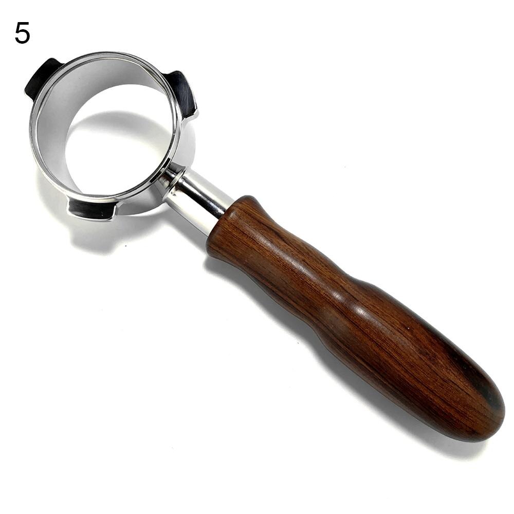 Træhåndtag filternet 54mm kaffe espressomaskine portafilter filterkurv til breville 870/875/808 mesh filter kaffegrej: 5 no filterkurv