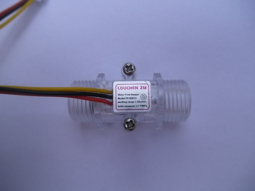 Water Flowmeter Flowmeter Hall Flow Sensor Indicator Teller Caudalimetro Transparante G1/2 1-30L/Min 1.2MPa F = 6 * Q Flow Sensor