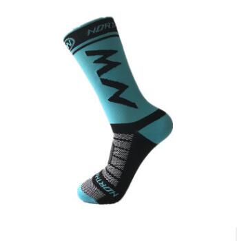 Calcetines de ciclismo transpirables para hombre, antideslizantes, sin costuras, a prueba de agua, para bicicleta de carretera, Verano: Light Blue A