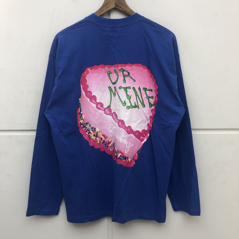 XOXOGOODBOY Long Sleeve Love Cake Printing Men T Shirt Casual Women Shirts Best Seller Men Clothing: 1 / M