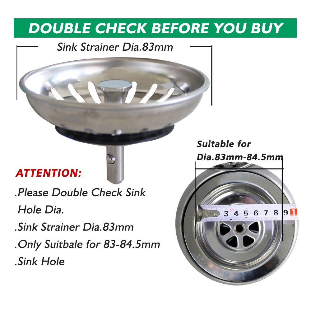 Kitchen Sink Strainer Plug 83mm Strainer Waste Filter Sink Accessory,QS491C001