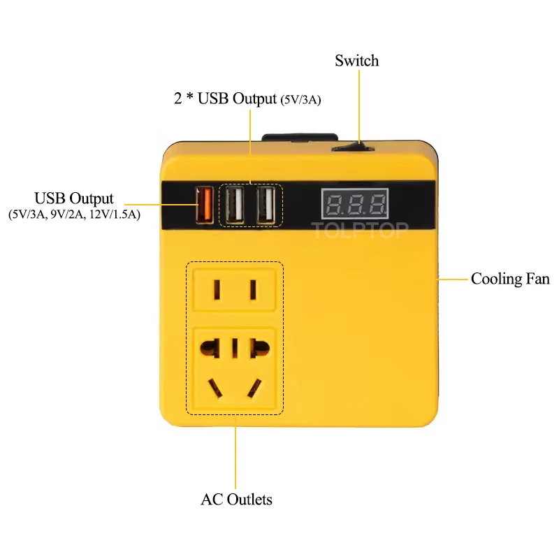 Inverter DC 18V To 220V Inverter Adapter For Makita/Dewalt/Milwaukee 18V Lithium Battery Multi-Function Power Supply Inverter
