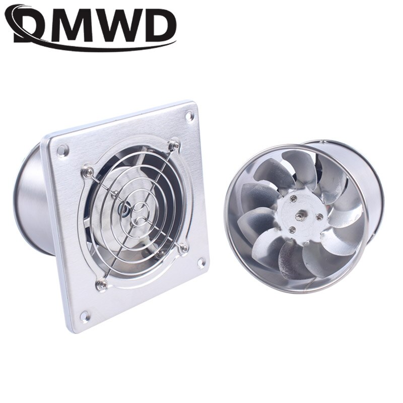 25W 4 Inch Kitchen Toilet Exhaust Fan Stainless Steel Louver Mini Window Exhaust Fan Air Ventilation Draft Blower Metal Pipe