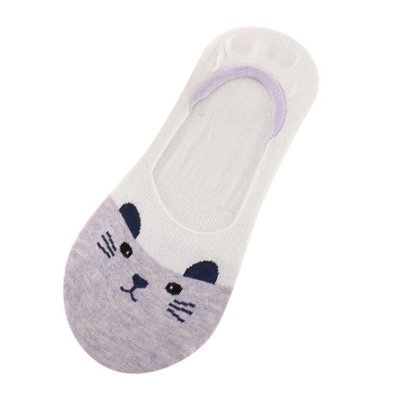 1 Pairs Women Candy Color Small Animal Cartoon Pattern Boat Sock for Summer: Z