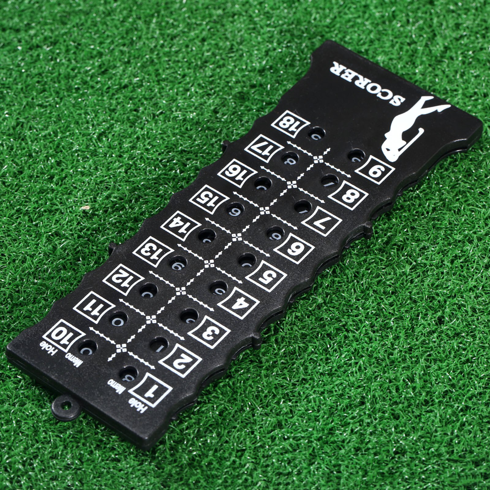 Plastic 18 Holes Golf Stroke Putt Score Card Counter Golf Score Indicator met Sleutelhanger Milieu Golf Score Counter Black