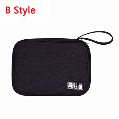 Waterproof Wires Cable Travel Accessories Power Organizer Portable Charger USB Digital Digital Bag Electronic Gadget Storage Bag: B Style Black
