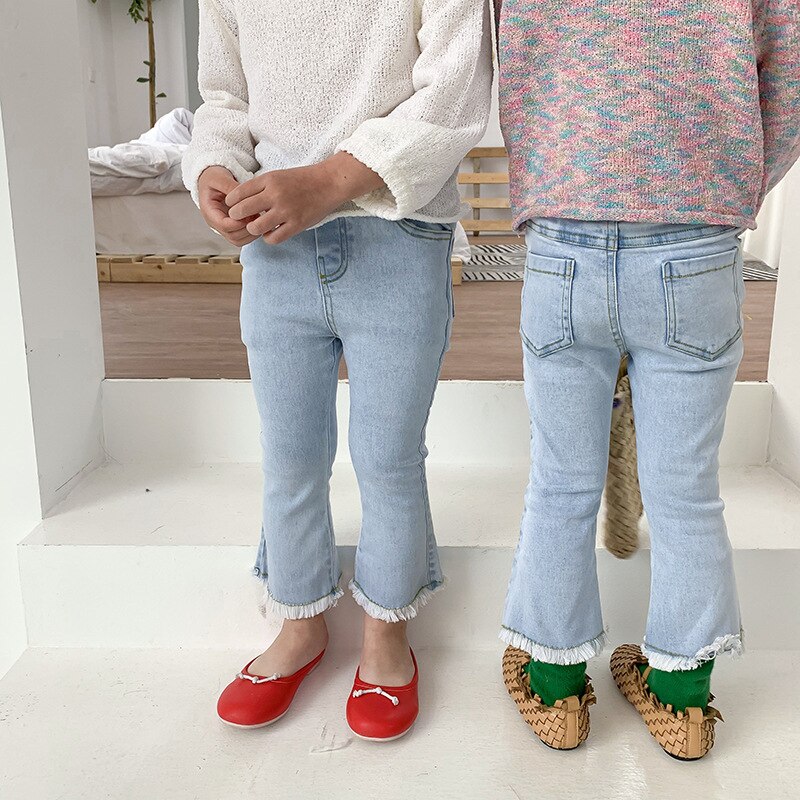 Baby Meisje Jeans Voorjaar Meisjes Mode Slanke Jeans Peuter Meisje Leuke Lichtblauwe Denim Broek Jeans Baby Cowboy broek