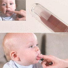 Baby Vinger Mock Bijtring Silicon Kinderen Tanden Clear Zachte Siliconen Baby Tand Rubber Schoonmaken Baby Toother Clean Tool Speelgoed