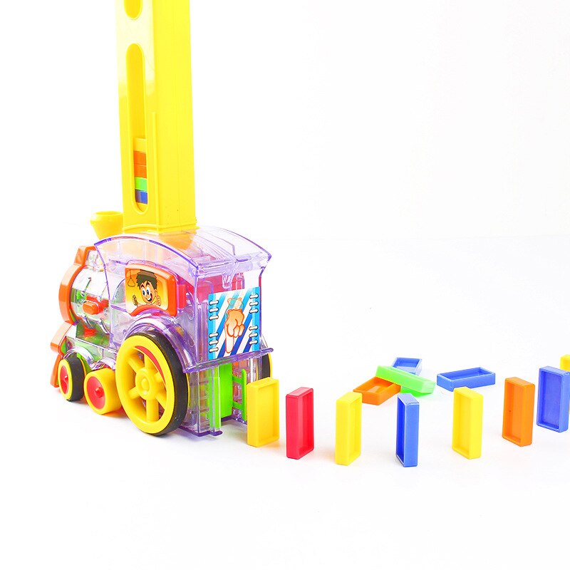 Trein Elektrische Domino Auto Voertuig Model Magical Automatische Set Up Kleurrijke Plastic Domino Speelgoed YH-17