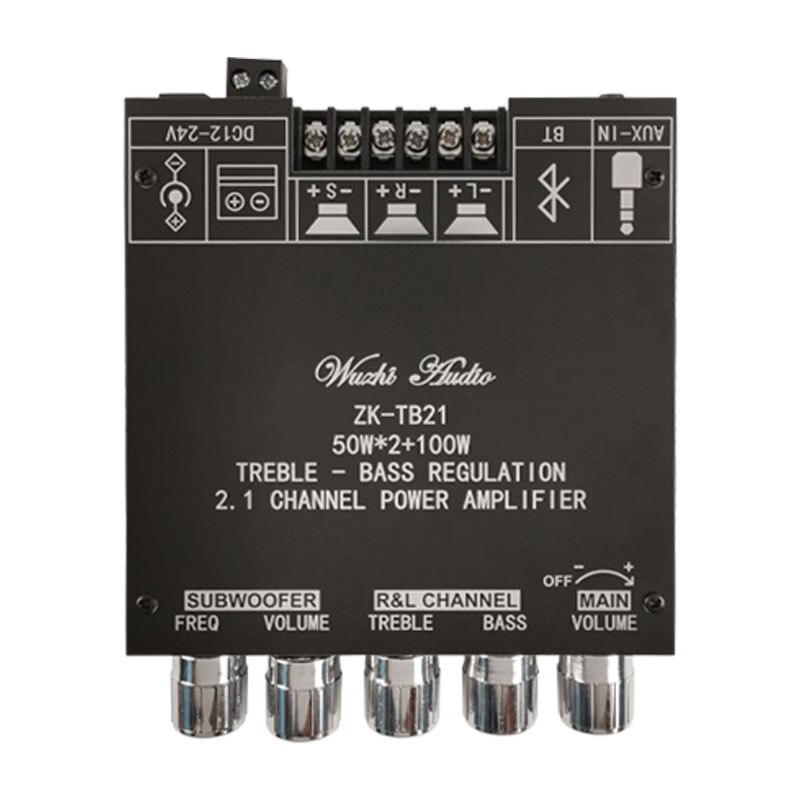 MT21 TB21 TPA3116 2.1 Channel Bluetooth 5.0 Subwoofer Amplifier Board 50WX2+100W Power Audio Stereo Amplifier Board Bass AMP AUX: Gold