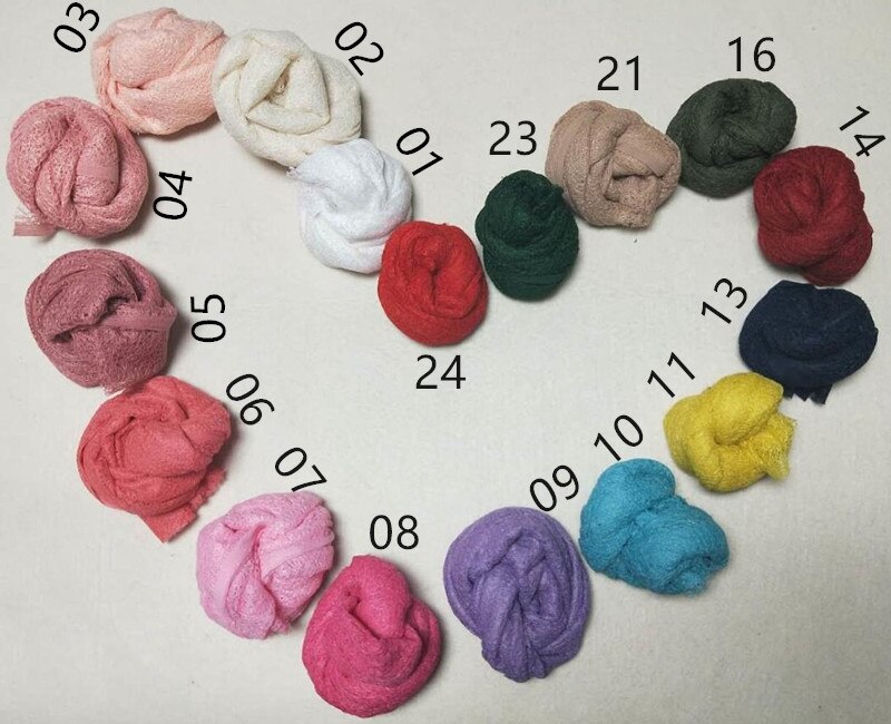 160*50 cm Mesh Gaas Kaasdoek Wraps met Matchende Bloem Hoofdband Volledige Set Voor Pasgeboren Fotografie