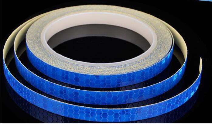 1cm*8m Bike Stickers Reflective Tape Fluorescent MTB Bike Bicycle Cycling MTB Tape for Helmet Motorcycle Scooter: Blue