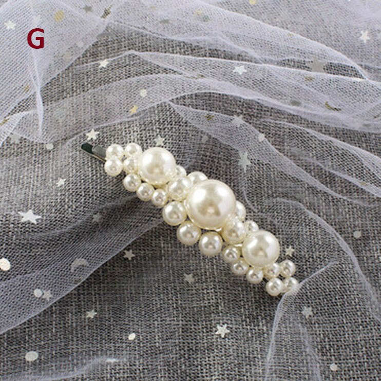 Korean Pearl Hair Clip for Women Barrette Hair Pins Barrettes Jewelry BB Hair Clips for Girls Styling Accessories: G