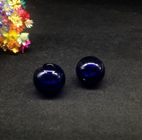 50 pcs 16mm color mix rodada Orb bola forma globo de vidro bolha com 4mm buraco vidro vial pingente diy garrafa de vidro cúpula frasco colar: blue