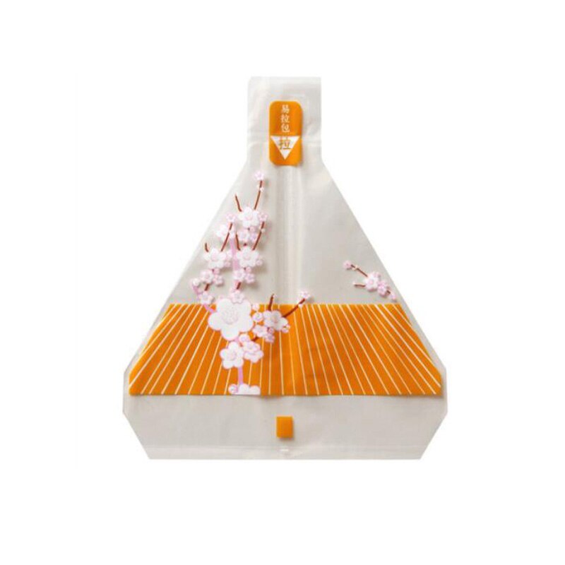 100Pcs Driehoek Rijst Bal Verpakking Zak Kersenbloesems Panda Anti-Fog Tas Tear Sushi Onigiri Verpakking: 3