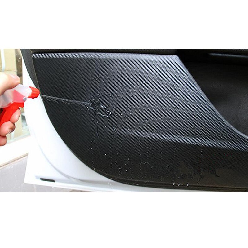 Pour Volkswagen VW Tiguan L fibre de carbone Style voiture porte anti-coup de pied protection Film voiture autocollants 4 pièces