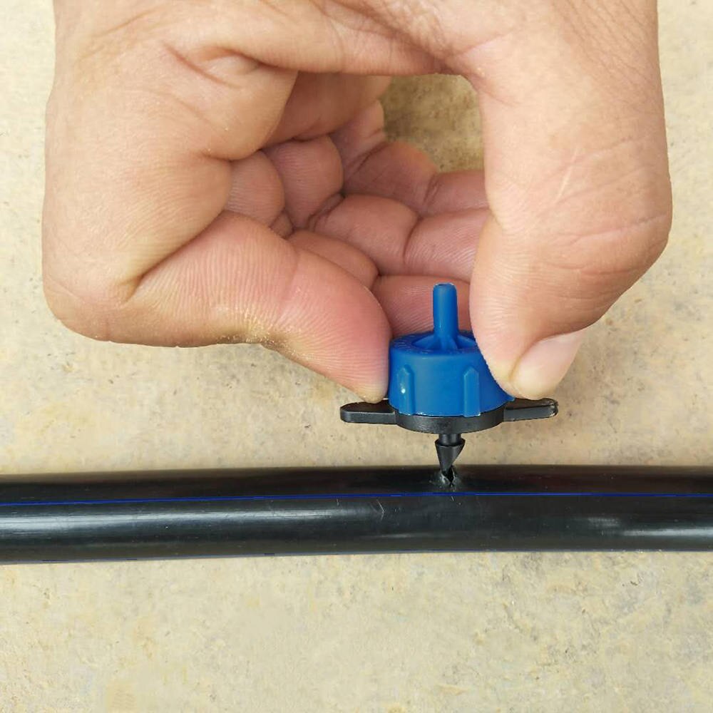 50pcs/set Blue Sprinkler Garden Irrigation 360 Degree Mini Flow Dripper Drip Head Adjustable Drip Emitter On-line Flow Tools