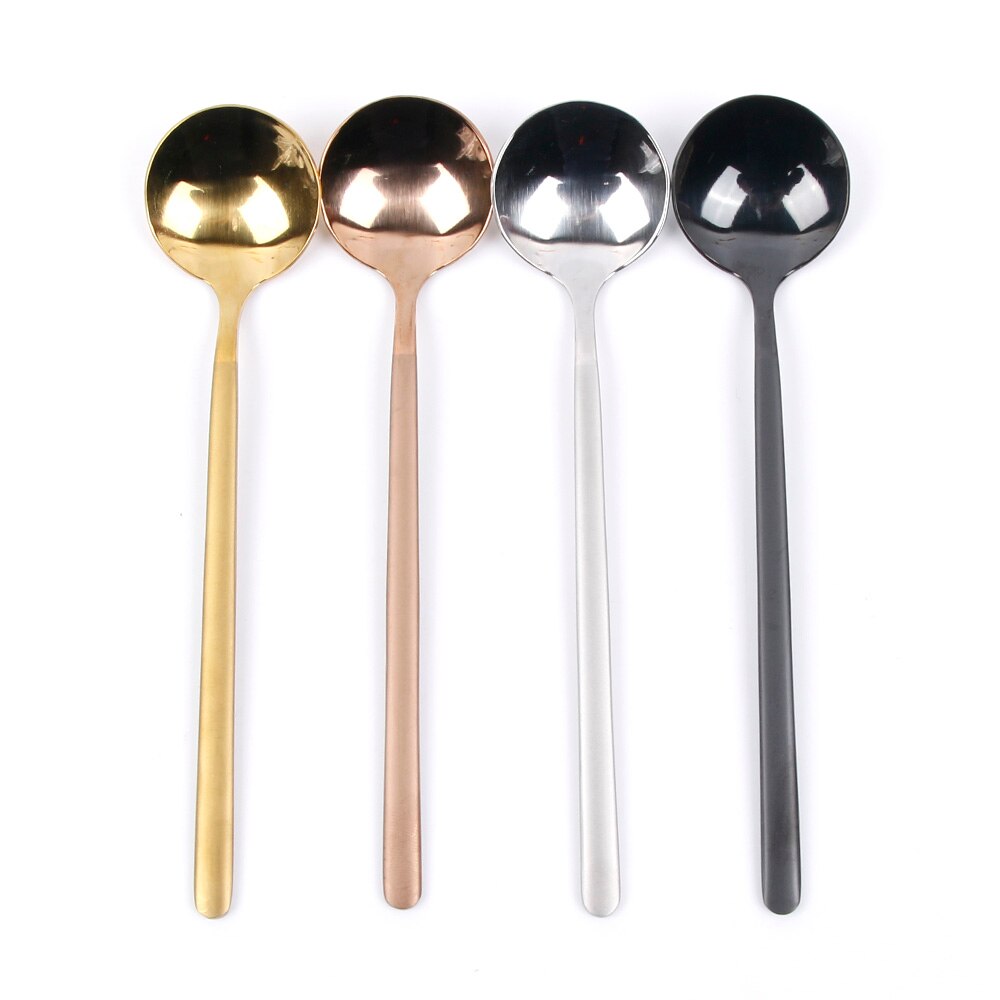 Cuillère à café créative en acier inoxydable 304 | Petites cuillères rondes, cuillère à soupe à dessert, cuillère à thé en métal offre spéciale
