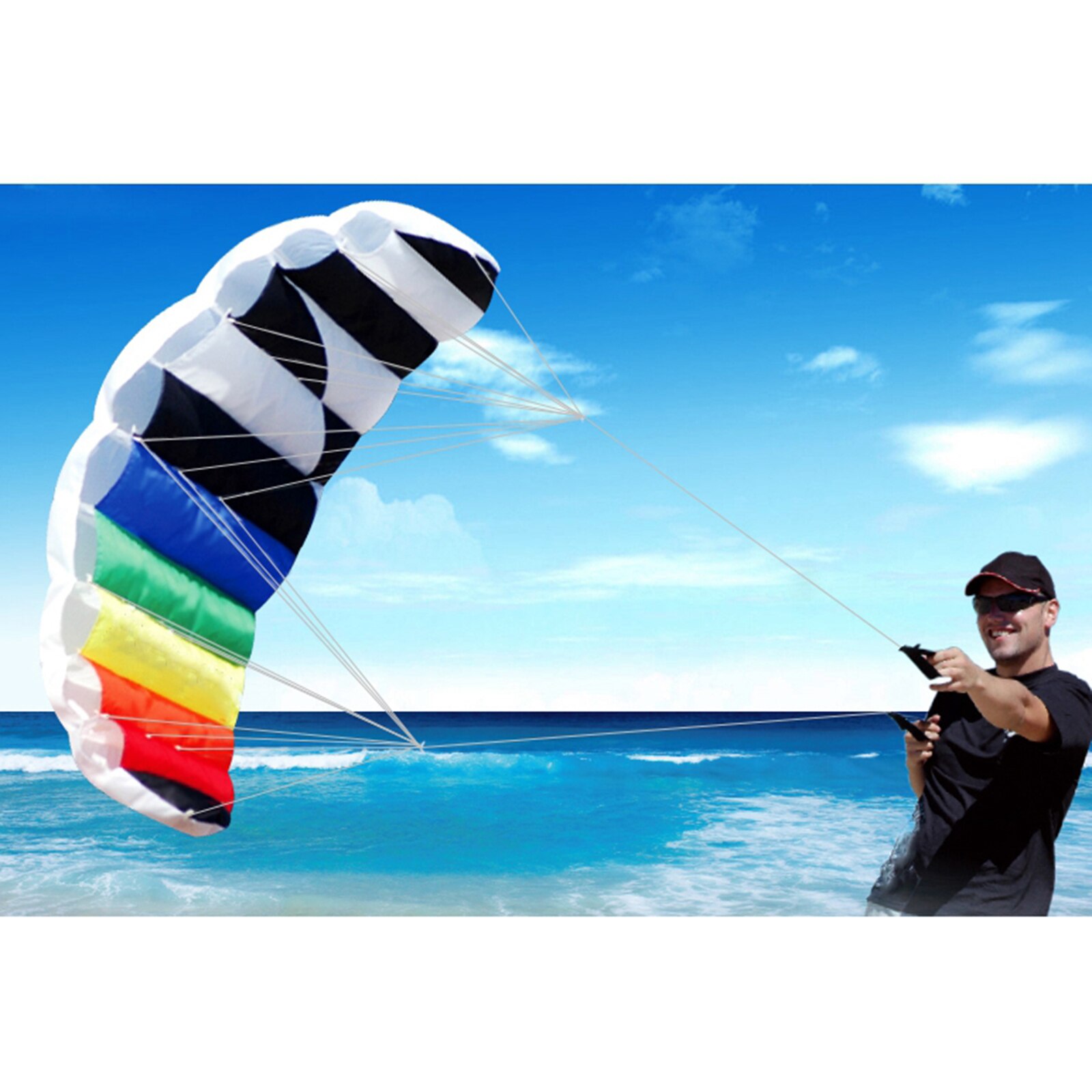 Duurzaam Stunt Power Kite Dual-Lijn Wing Parafoil Parachute Winders Vliegers Speelgoed