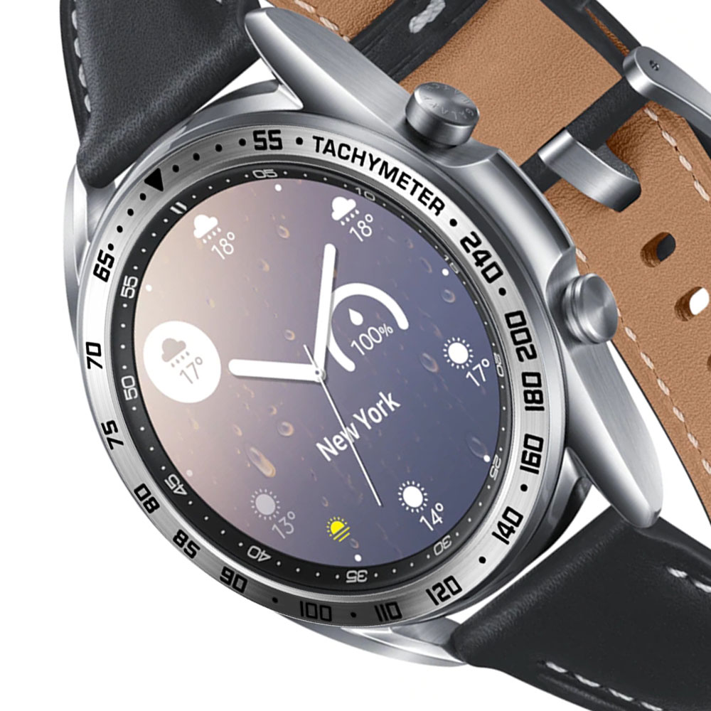 Obudowa ze stali nierdzewnej smartwatch do Samsung Galaxy Watch 3 45mm 41mm tarcza Bezel pierścień samoprzylepna ochrona przed zarysowaniem metalowa obudowa