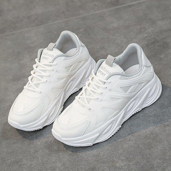 Style britannique chaussures coréennes bout rond Tennis femme cale Basket tout-Match chaussures femmes baskets décontractées: Gris / 38