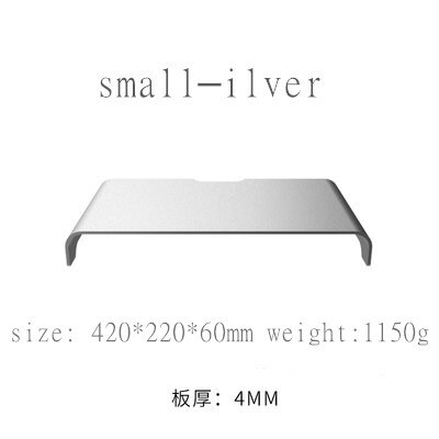 Soporte de Monitor de aluminio soporte de escritorio de Metal Base de elevador de computadora Universal hasta 27 pulgadas pantallas, para Mac monitor MacBook Laptop: small silver