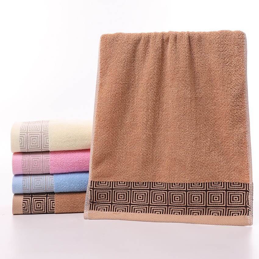 Ansiktshåndkle geometrisk bomull håndklær moderne bad hjemmehotell for barn voksen 34*75cm toalla ansiktsbehandling visage serviette toalha: Kaffe
