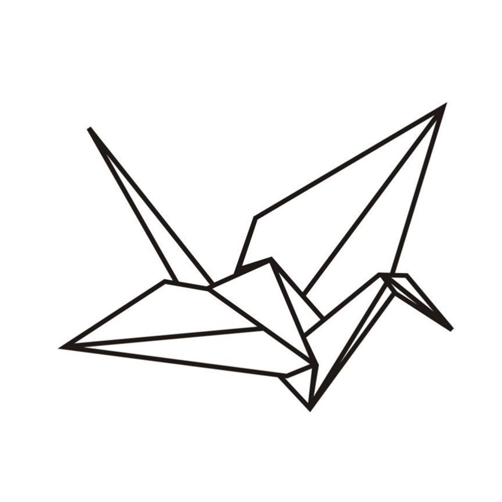 1PC Geometric Wall Sticker Origami Crane Shape Background Sticker for Bedroom Living Room Decoration
