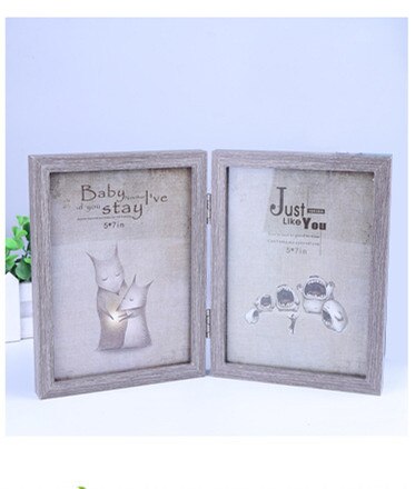 2-sided Wooden Photo Frame Nordic Picture Frames Modern Rectangle Home Office Desktop Decoration Wood Frame Ornaments Holder: 2 / 6 inch