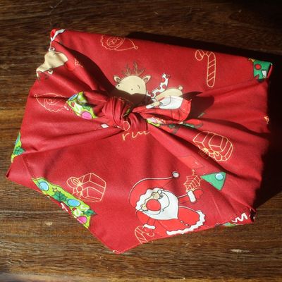 Julemønstre pakker kluden furoshiki pakke bomuld 100%/ tegneserie trykt 50cm/ mange anvendelser: 1