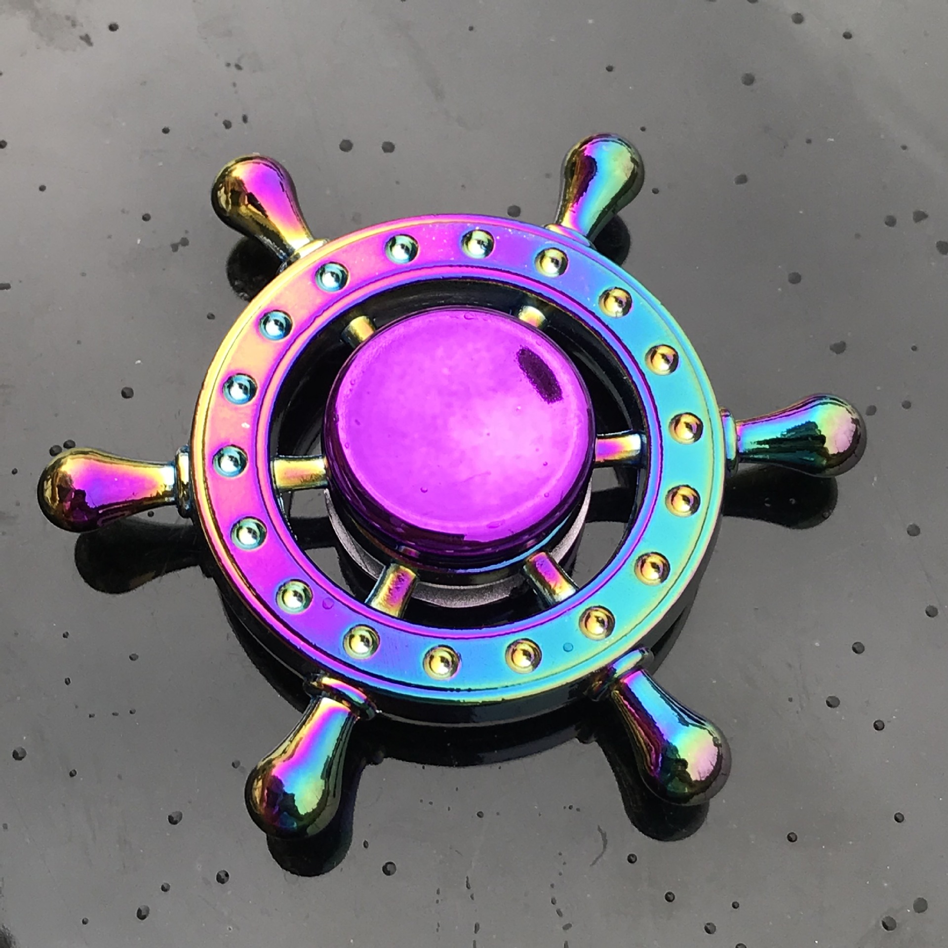Rainbow Metal Fidget Spinner Toys Stainless Steel Bearing High Speed Stress Relief Spinner ADHD Anxiety Toys for Adult Kid: light green